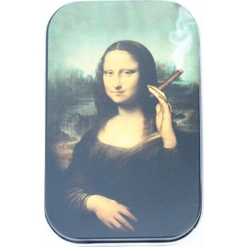 9.5CM *6.5 CM New Creative Metal Cigarette Case Tobacco Box Storage Reggae Rasta Printing Pattern As Gift Box Cigarette Holder