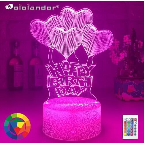 The best birthday gift new 3D light creative 7color led night light illusion night light home decoration table lamp Bedside lamp