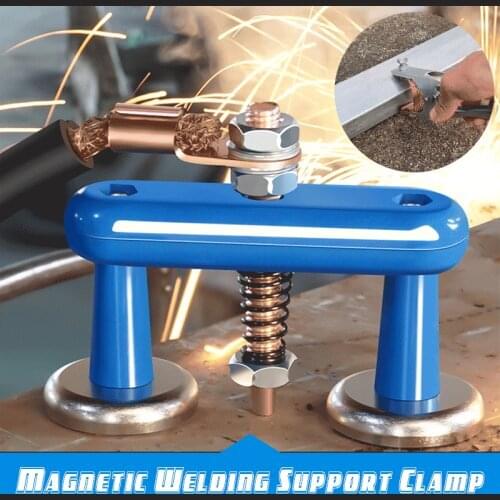 Double Head Magnetic Welding Support Clamp Stability Strongly Fixed Grounding Head With Iron Absorption Stone Dropshipping