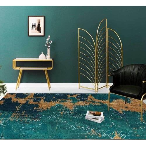 Fashion Modern Abstract Light Luxury Dark Green Yellow Brown Living Room Bedroom Bedside Carpet Floor Mats