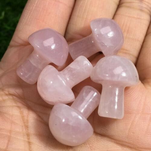 Natural powder Crystal Mushroom 10 pieces/hand-carved quartz crystal gift