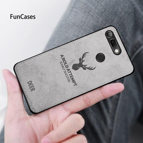 Deer Patterned Cloth Silicone Case For Huawei Honor 8A 8C 8X View 20 10 Mate 20 P10 Lite P30 P20 Pro Nova 4 3 3i P Smart 2019