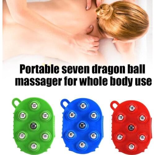 7 Balls Body Massage Glove Roller Ball Anti-Cellulite Muscle Shoulder Relax Care Pain Relief Neck Health Massager Buttocks G9S7