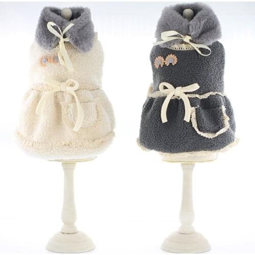 Small Dog Dress Winter Warm Girl Dog Clothes Outfit Cat Puppy Costume Garment Yorkie Poodle Schnauzer Bichon Female Girl Dresses