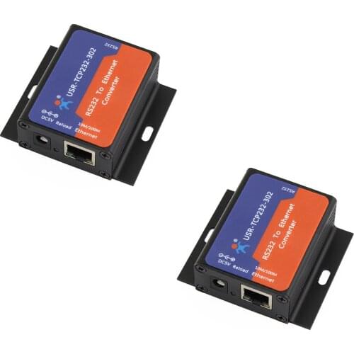 Q18041-2 2PCS USR-TCP232-302 Tiny Size Serial RS232 to Ethernet TCP IP Server Module Ethernet Converter Support DHCP/DNS