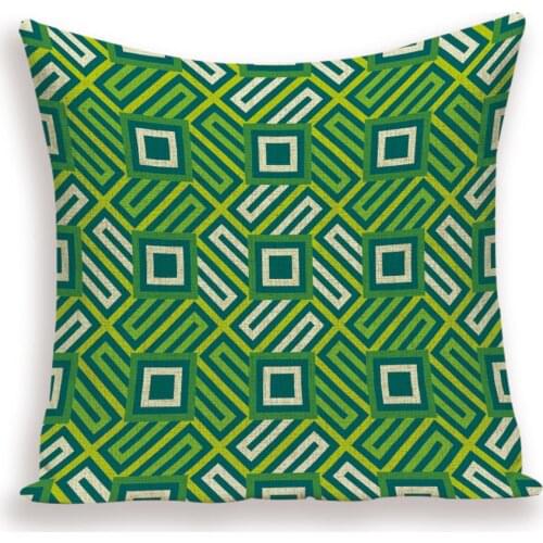 Geometric Cushion Covers Abstract Stripe Home Decoration Pillow Cases Linen Cushions Case Colorful Lattice Pillows Cover Cojin