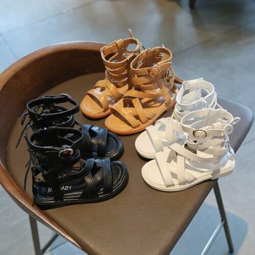 Hot Sell Summer Fashion Roman Boots High-top Girls Sandals Kids Gladiator Sandals Toddler Child Sandals Girls High Quality Shoes