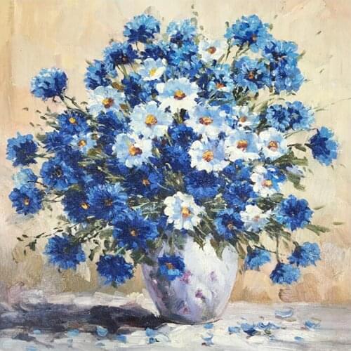 Blue Flower Vase Diamond Painting Oil Floral Round Full Drill Nouveaute DIY Mosaic Embroidery 5D Cross Stitch Home Decor Gifts