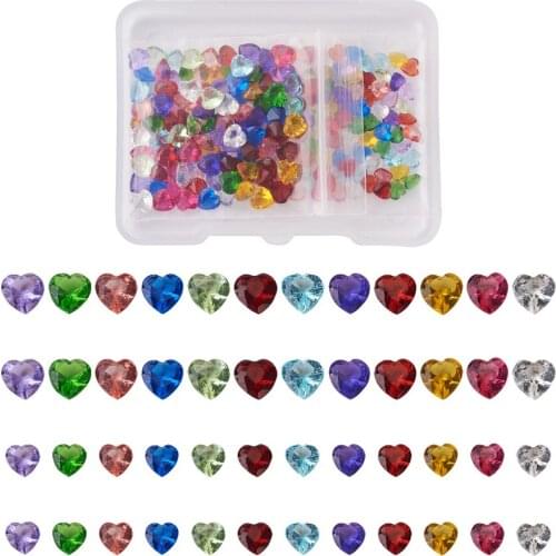 Glass Rhinestone Cabochons Crystal Heart Diamond Shape DIY Accessories for Jewelry Pendant Rings Making Nail Art Decoration