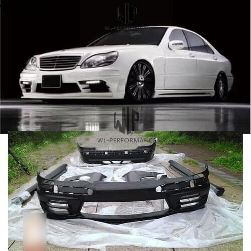 W220 S320 S350 FRP Unpainted Car Body Kit Front Rear Bumper Side Skirts For Mercedes-Benz W220 S500 2001-2005