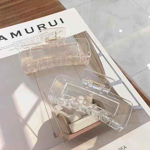 Horsetail Resin Solid Color Hairpin Women Sweet Hair Clips Hair Jewelry Accessories Ladies large Girls Headwear Headdress