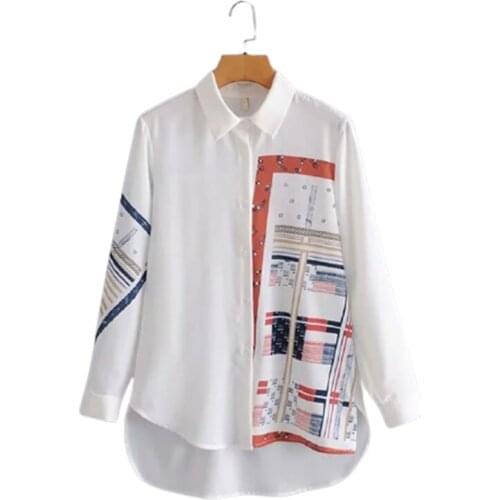 2021 Spring Women Summer Printing Blouse Long Sleeve Womens Tops And Blouses Vintage Women Shirts Blusas Roupa Feminina