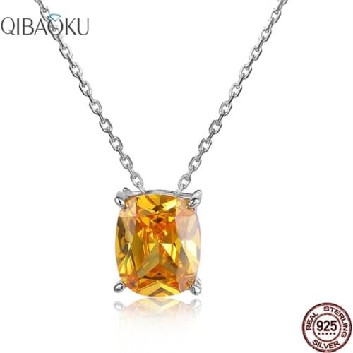925 Sterling Silver Pendant Topaz Suspension Necklace Pendants for Neck Women Luxury Wedding Neck Decoration