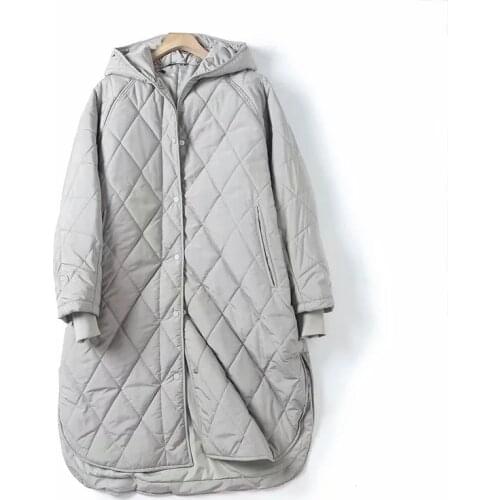 ZA Women Fashion Thickened Hooded Long Cotton Padded Clothes Warm Parka Coat Vintage Long Sleeve Female Outerwear Chic Tops