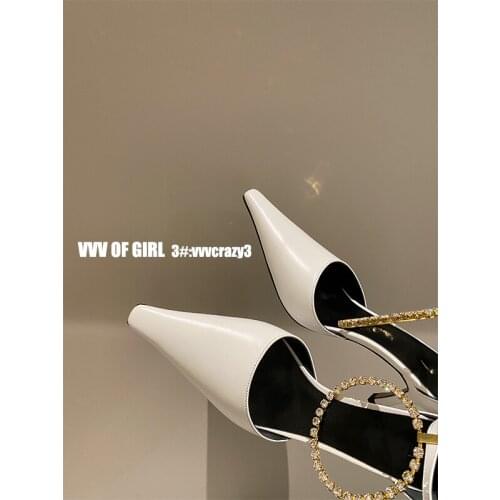 Gaoding Taimei early spring 2021 new leather small square head high heels big circle hollow diamond high heels womens shoes