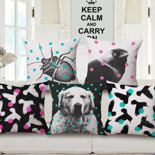 1piece 45x45cm Decorative Sofa Bed Home Decoration Pillow Case Cushion Cover home decor Fashion Dog eagle diving beetle Pattern