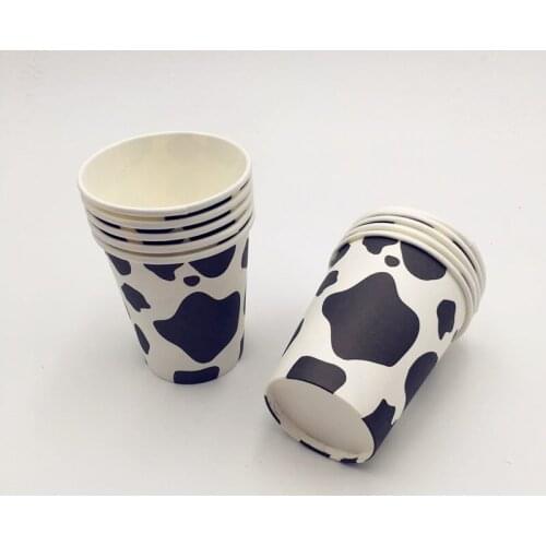 10pcs/lot Farm Cow Theme Paper Cups Disposable Drinking Cups For Birthday Wedding Party Decoration