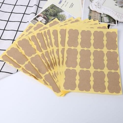 120Pcs Vintage Blank Kraft Label Handmade Sealing Sticker For Gift Packaging DIY Q0KA