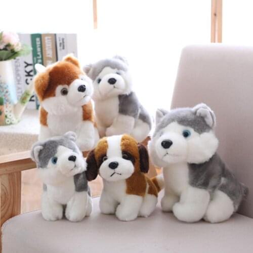 18/23/28cm Cute Simulation Puppy Dog Plush Toy Kids Dolls Husky Akita Saint Bernard Stuffed Soft Toys for Children High Quality