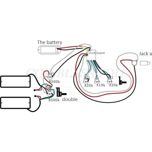 2 Band Active Bass Guitar EQ Equalizer Preamp Circuit Pickup Black Drop Shipping