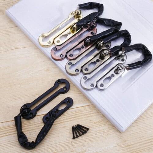 20Pcs Sliding Door Lock Chrome Door Lock Chain Bolt Safety Chain Hotel Office Security Chain Gate Cabinet Latches Decorative
