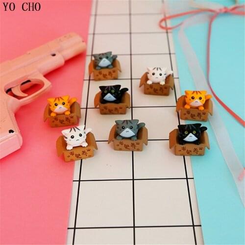 4 PCS Cartoon Lazy Cats Resin Micro Landscape Crafts Modern Figurines DIY Micro World Fairy Garden Bonsai Decoration Miniatures