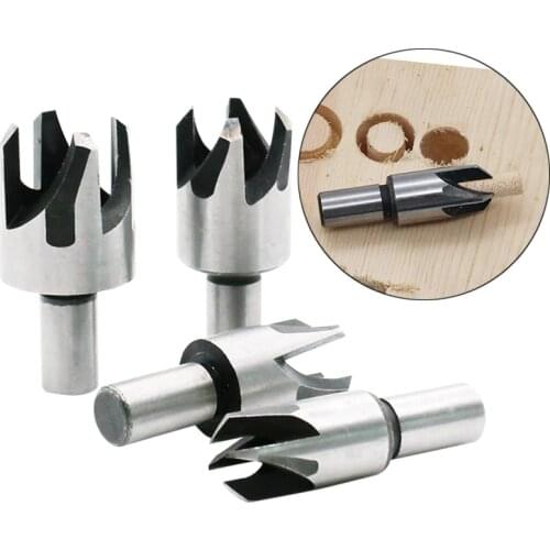 4Pcs Woodworking Drill Bit Claw Type Carpentry Cork Drill 5/8 1/2 3/8 1/4 Woodwork Plug Cutter Cork Knife Carbon Steel Hand Tool