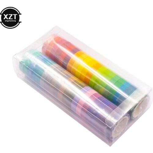 40Pcs Rainbow Roll Diy Washi Sticky Paper Tape Masking Tape Self Adhesive Tape Scrapbooking Diary Decorative Scrapbook Gift