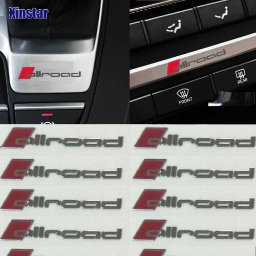 5pcs 10pcs Stainless Steel Allroad Car Interior Decals Sticker For Audi Sline RS Quatrro A4 A6 C6