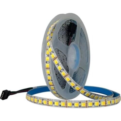 5mX High quality WW+CW CCT dimmable LED strip DC12V/24V input 120LED/m color temperature adjustable led strip free shipping