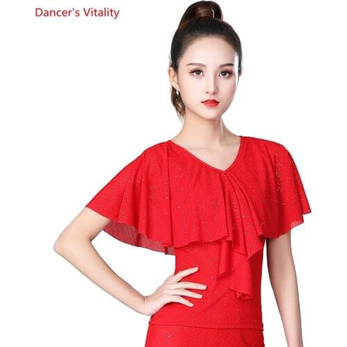 Women Latin Ballroom Blouses Performance Wear Tops Waltz Standard Modern Tango Practice Blouses Salsa Rumba Dance Wear