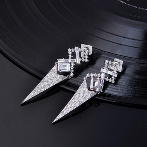 Designer Fashion 925 Sterling Silver Jewelry 3A Cubic Zirconia Party Earring