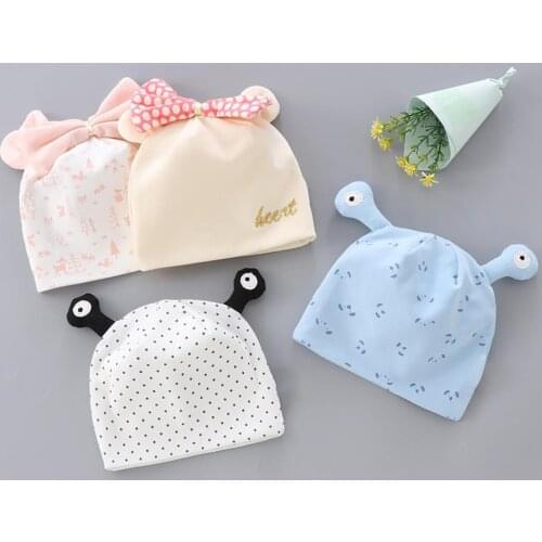 Cotton Baby Infant Cap Bowknot Warm Skin Friendly Newborn Beanie Hat Children Air Conditioning Cap Headgear for Daily Wear