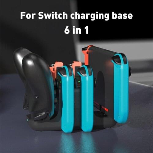 6 in 1 Game Console Gamepad Handles Charging Base Adapter for Switch Joycon
