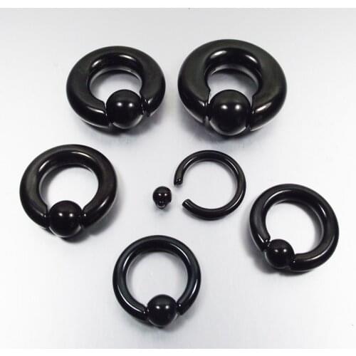 Big Size Black Stainless Steel Circular Barbells Closure Nose Ring Lip Eyebrow Body Piercing Jewelry CBR Tragus Helix Earring