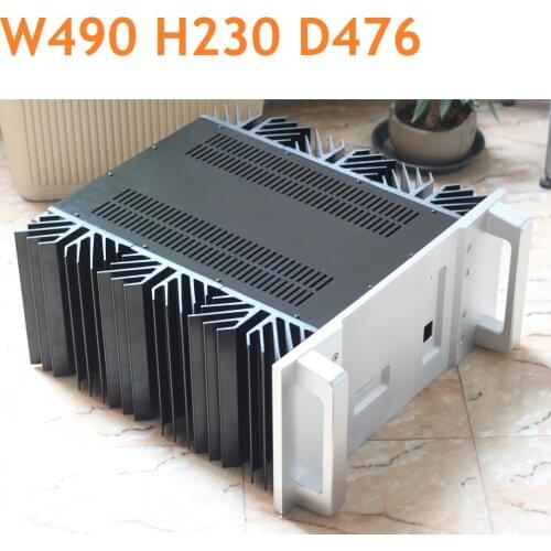 Big Size Class A Power Amplifier Chassis DIY Full Aliminum 50W Chassis Handle Support Multi Function Huge Box W490 H230 D476