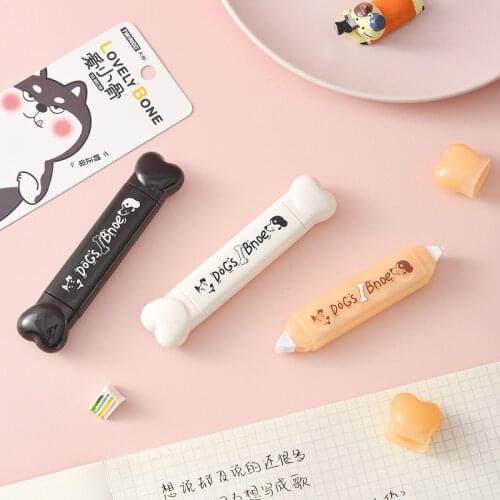 Yisuremia New Kawaii Dogs Bone 2 in 1 Double Headed 4M Correction Tape & 3M Dot Glue Tape Error Corrector School Stationery