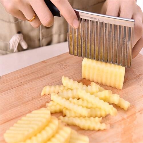 Stainless Steel Cut Potato Shreds Wave Knife Shredder Potato Slicer Slicer with Hanging Hole Kitchen Tool