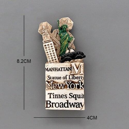 3D World Tourist New York Statue of Liberty Atlantic City Times Square New York City Fridge Magnet Magnetic Refrigerator Decor