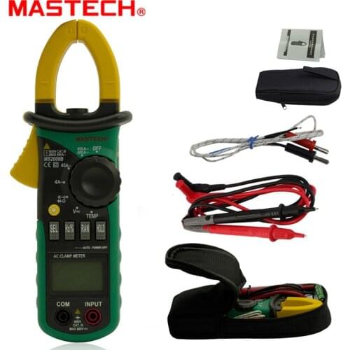 MASTECH MS2008B 3999 counts Digital Multimeter Amper Clamp Meter Current Clamp AC/DC Voltage Capacitor Resistance Tester
