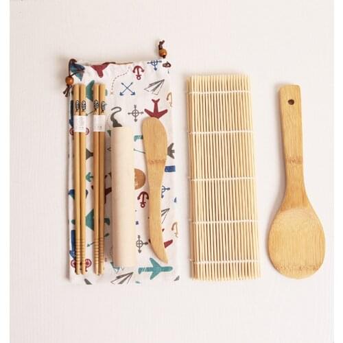 1 Set/ 7 Pcs Bamboo Sushi Making Kit DIY Sushi Tools Kitchen Utensil Sushi Maker for Home Shop