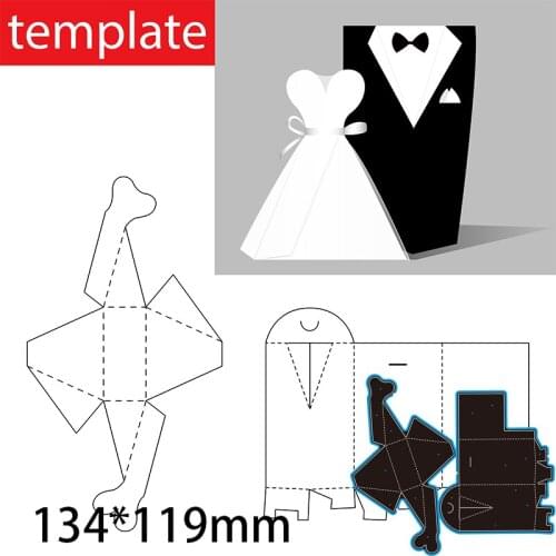 134*119 mm Groom and Bride Clothes New Metal Cutting Dies Scrapbook Decoration Template Embossing DIY Paper Card Craft