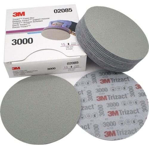6"/152mm 3M Trizact Pyramid Disc Sponge Sandpaper Grit 3000/5000 Precision Grinding For Polishing Paint