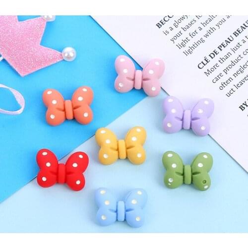 New polka dot bow tie bow diy resin accessories headdress hair accessories car ornaments cream phone case patch material