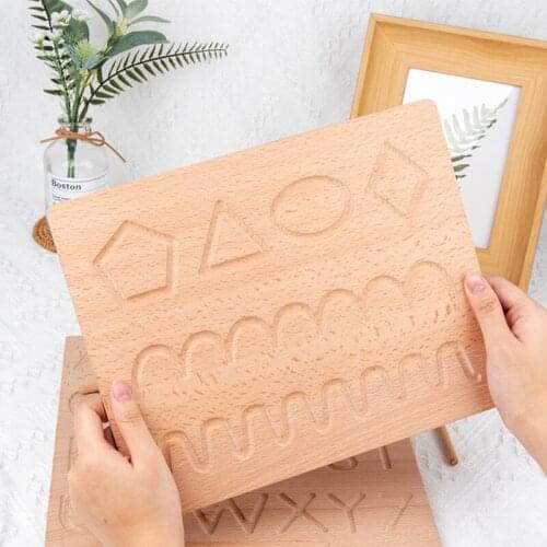 Educational Toys Wooden Groove Calligraphy Board Early Education Numbers Letters Cognitive Geometry Teaching Aids JR Deals