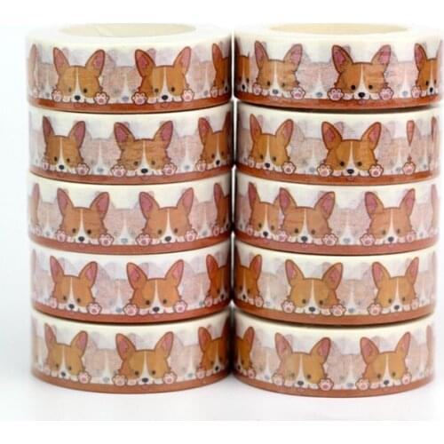 Wholesale 10pcs/lot Decorative Cute Corgi Dog Washi Tapes DIY Scrapbooking Planner Adhesive Masking Tapes Kawaii Stationery