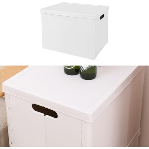 Japanese Style Plastic Collapsible Storage Box with Lid Toys Grocery Organizer Tool Box Travel Need to Assemble