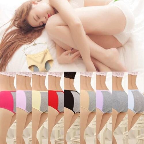 Popular Health Seamless Briefs Middle Waist Warm Cotton Physiological Underwear Soft Comfortable Menstrual Leak Proof 1PC