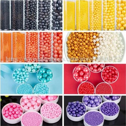 National Cake Edible Sugar Pearls Sprinkles Candy Pearls Sprinklefetti Variety Pack Red Pink White Sprinkles for Baking