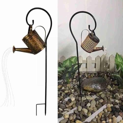 Solar Powered LED Watering Can Sprinkles Fairy Light Garden Light Shower Lawn Lamp Courtyard Decor Art Waterproof For Outdo S5J9